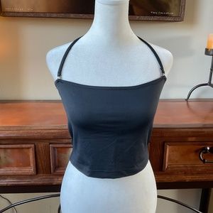 Merona Crop Halter Top with Removable Strap. Black Size S